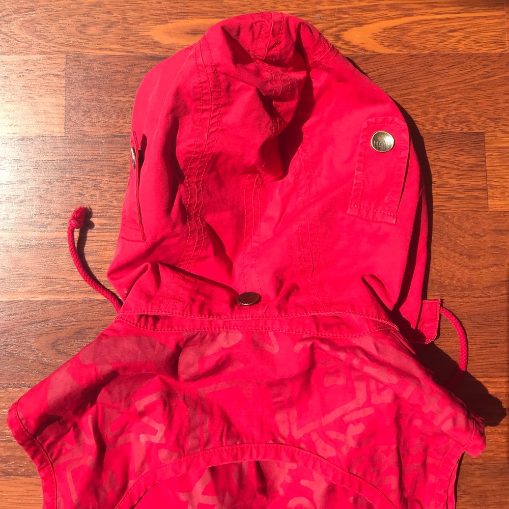 Desigual red dress with detachable hood size 38